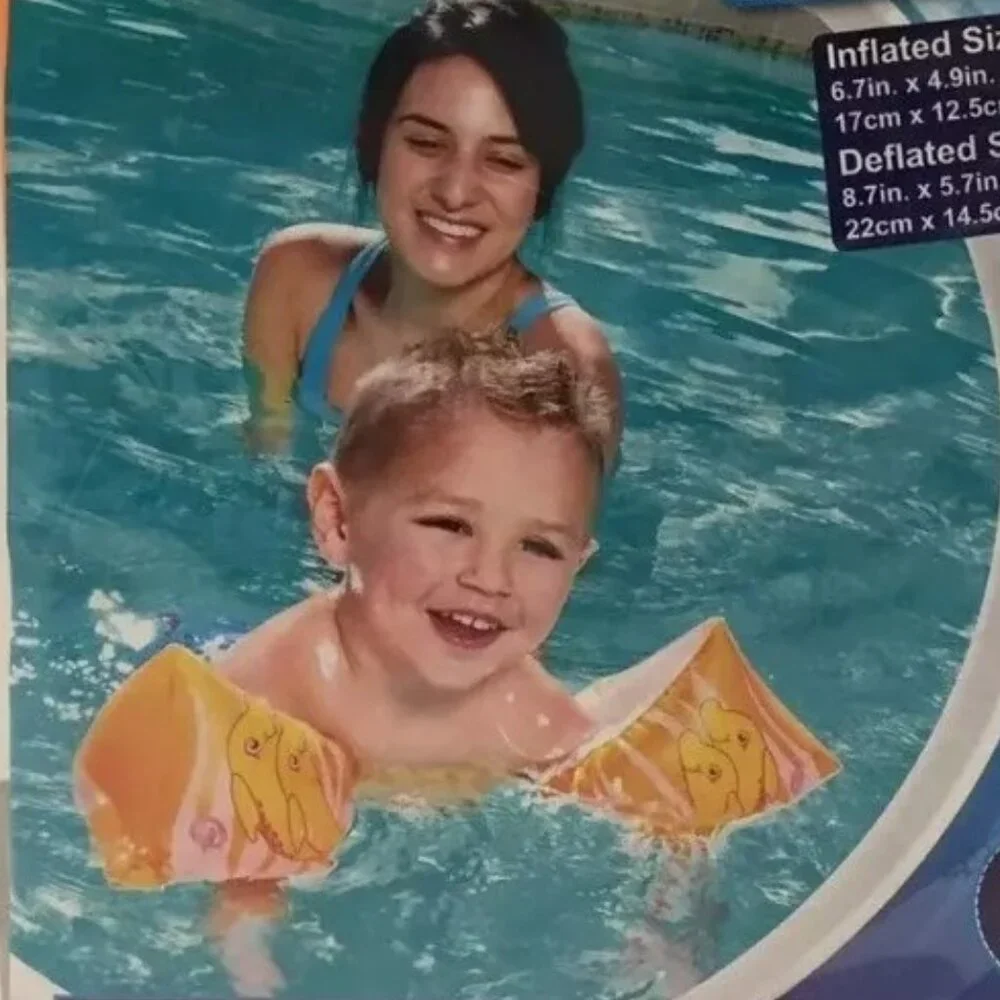 🆕 🎁 10/$25 New 4 dolphin arm floaties. Dolphin images.